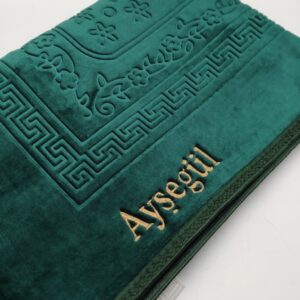 Özel İsimli Peluş Seccade ( YEŞİL )