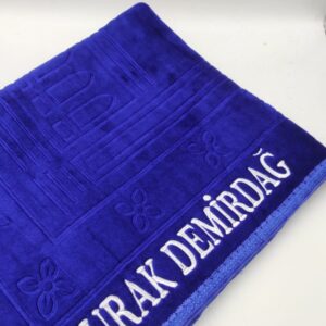 Özel İsimli Peluş Seccade ( Saks Mavi )